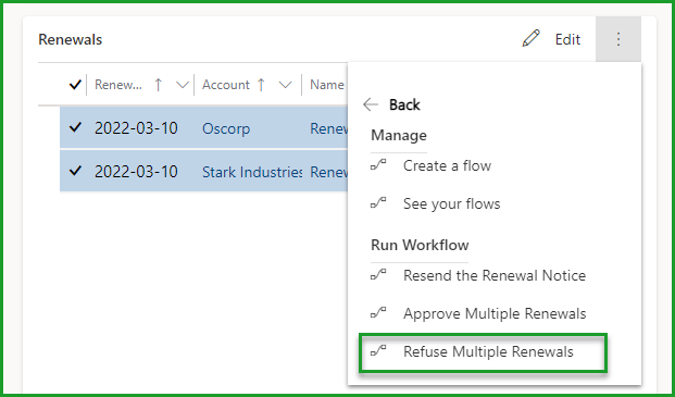 Decline multiple renewals