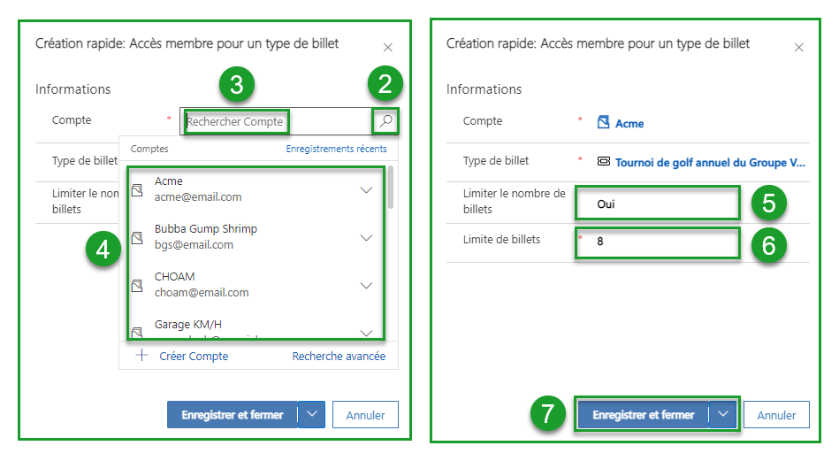 limiter la vente du billet à certains membres