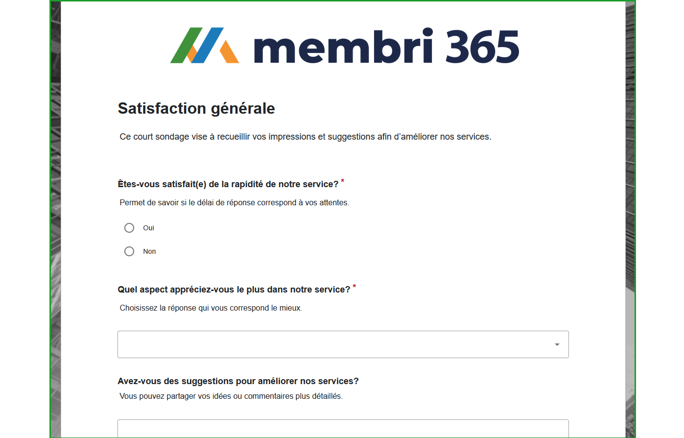 Recherche avancée dans le formulaire