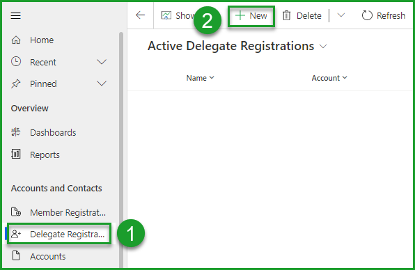 Open delegate registration