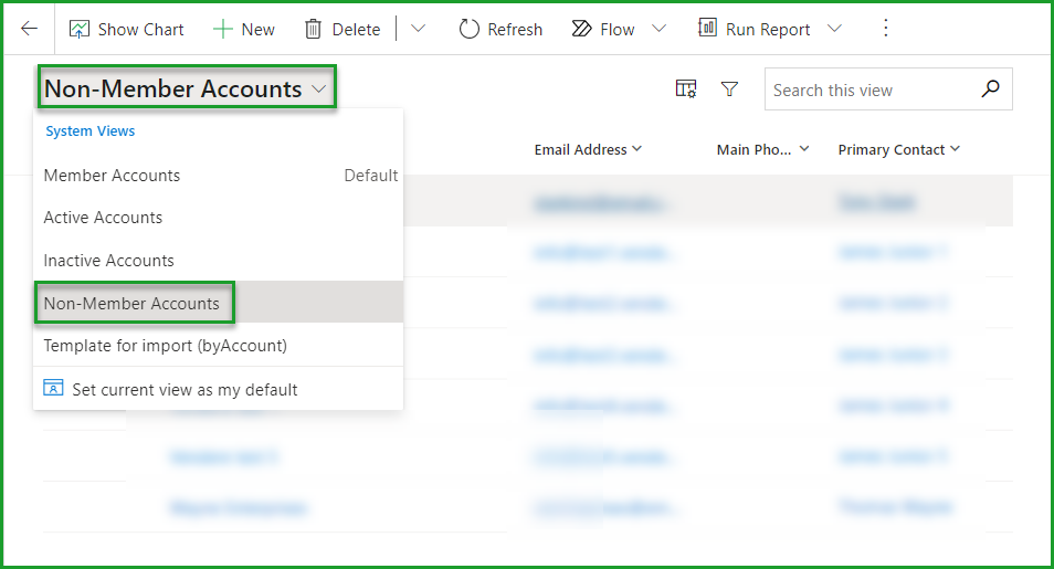 Non member accounts view
