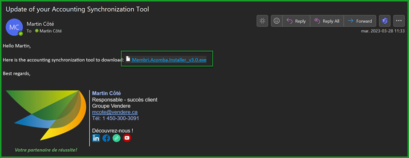 Accounting synchronization