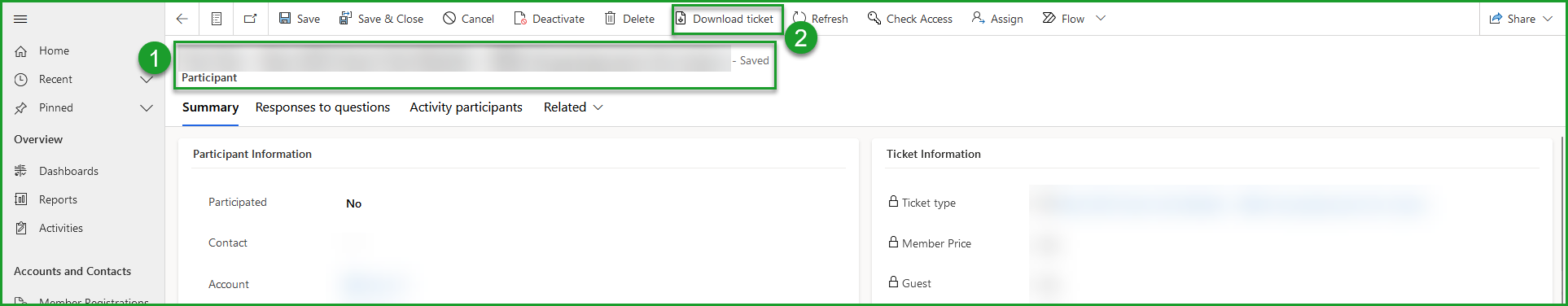 Download participant ticket