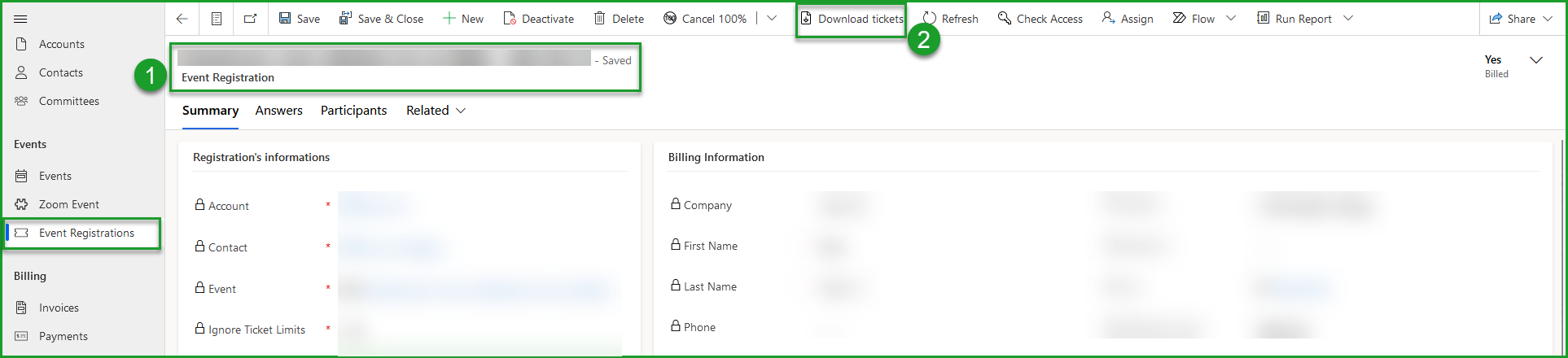 Download registration tickets