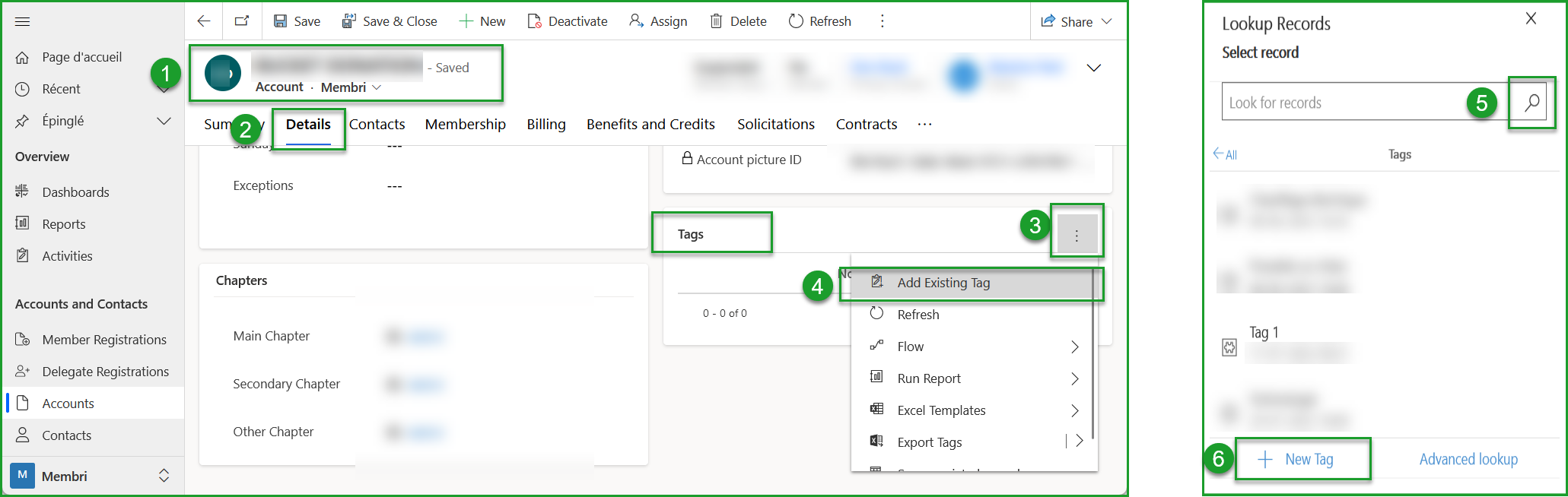 Add a tag to an account