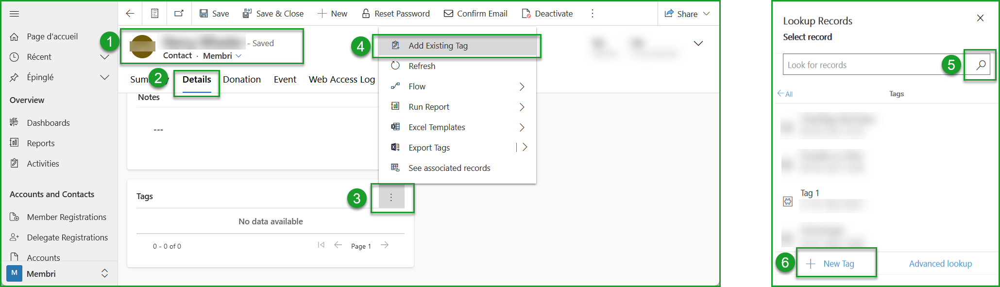 Add a tag to an account
