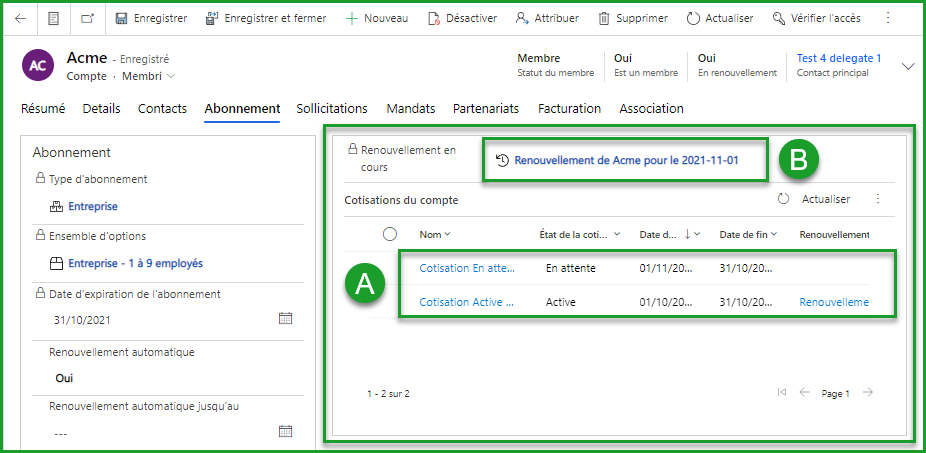 Cotisations et Renouvellement