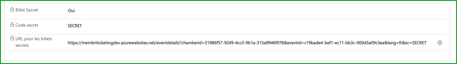 Créer un billet secret