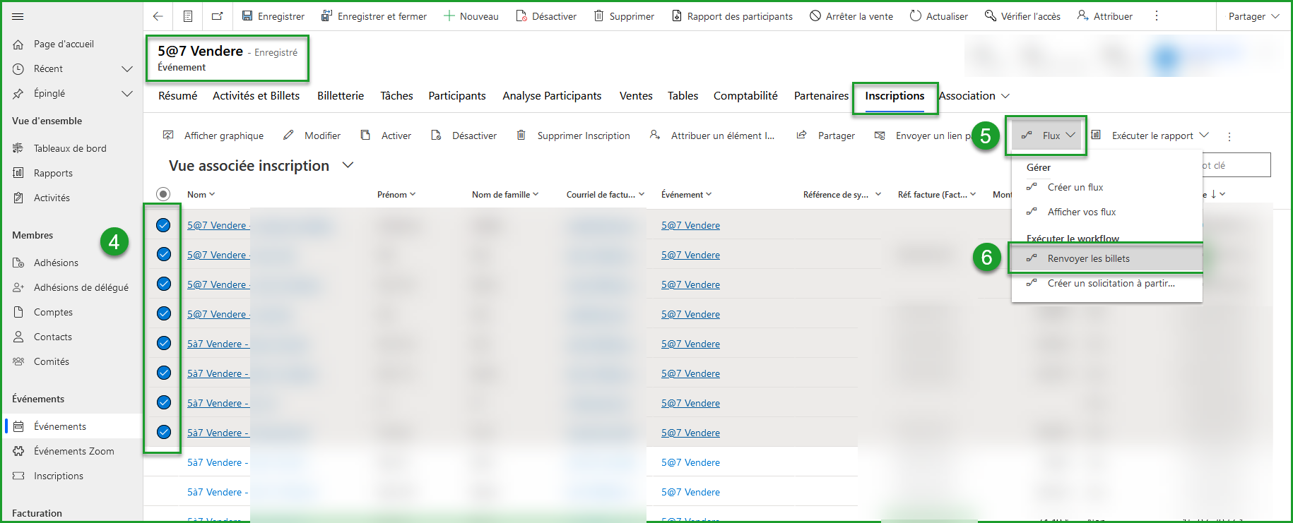 Renvoyer les billets