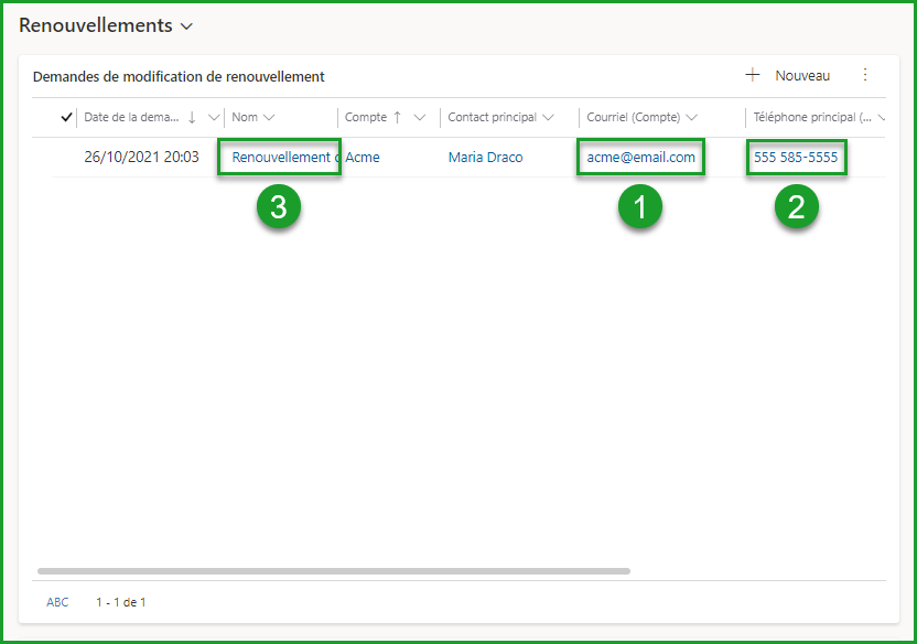 Tableau modification