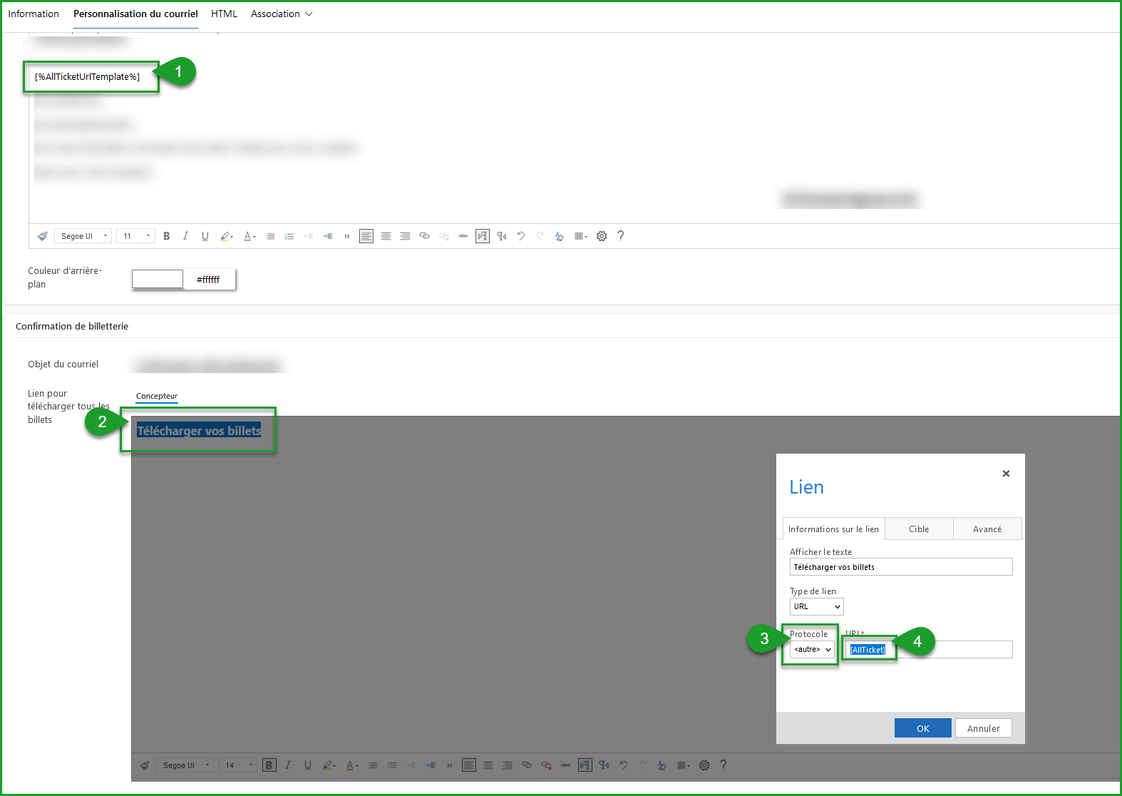 URL pour télécharger le billet